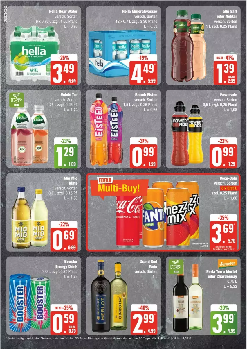 Aktueller Prospekt Edeka - Prospekte - von 08.07 bis 13.07.2024 - strona 16 - produkty: Alwa, eis, eistee, hella, mineralwasser, Nektar, Rauch, reis, saft, tee, Ti, wasser, ZTE