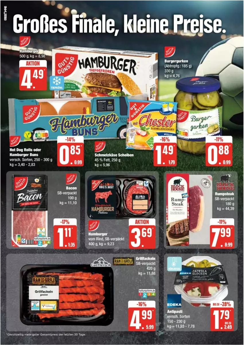 Aktueller Prospekt Edeka - Prospekte - von 08.07 bis 13.07.2024 - strona 2 - produkty: bacon, burger, burger buns, eis, gewürz, grill, grillfackeln, hamburger, Käse, LG, reis, Schmelzkäse, Ti, ZTE