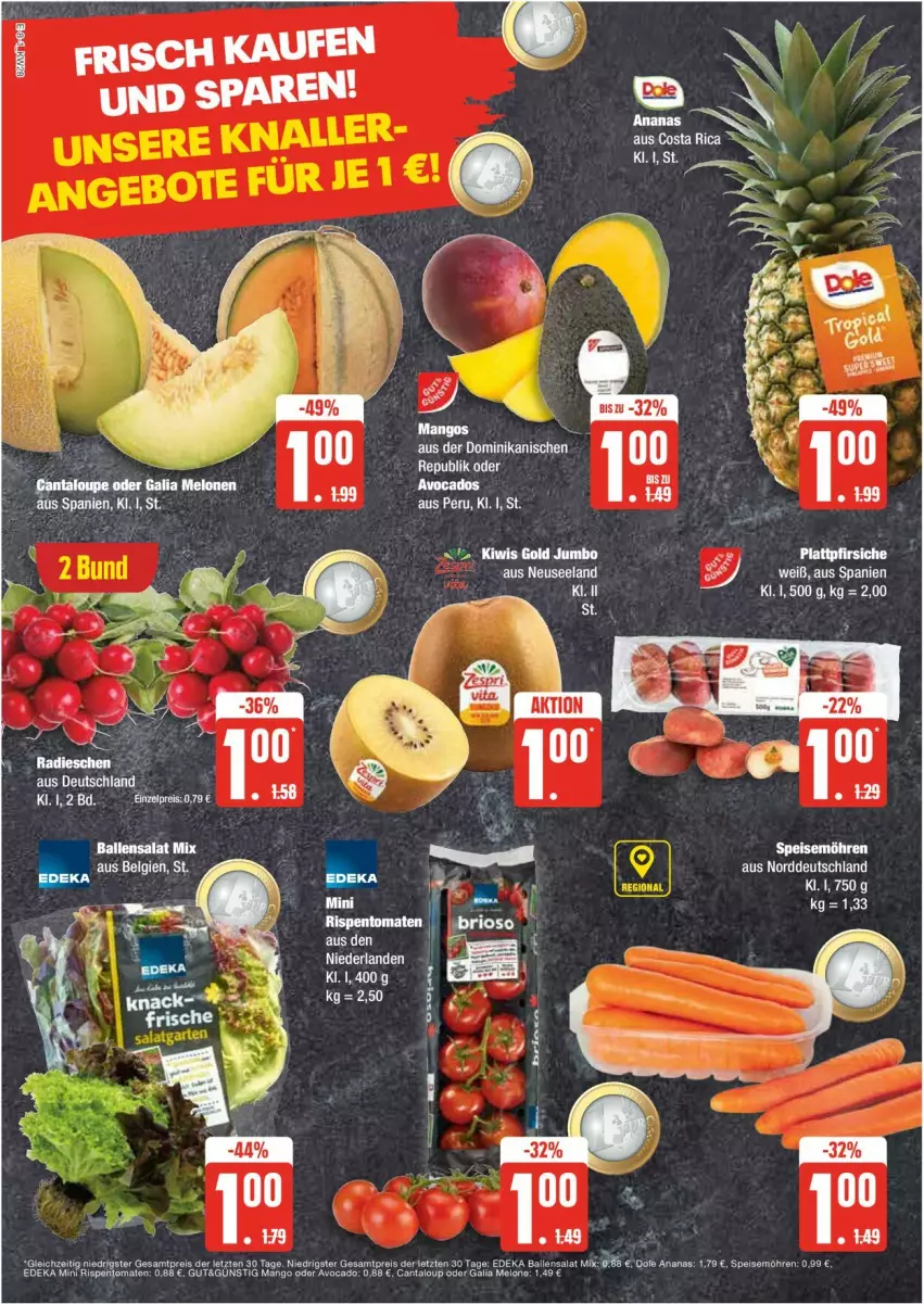 Aktueller Prospekt Edeka - Prospekte - von 08.07 bis 13.07.2024 - strona 8 - produkty: avocado, ball, deka, eis, Elan, galia melonen, jumbo, kiwi, LG, mango, mangos, melone, melonen, radieschen, reis, rispentomaten, salat, Ti, tomate, tomaten, Yo, ZTE