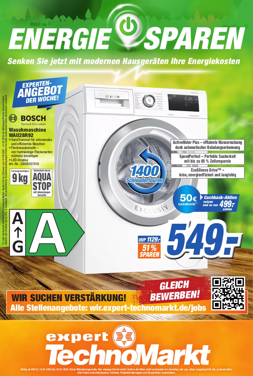 Aktueller Prospekt Expert Technomarkt - Prospekte - von 18.01 bis 24.01.2023 - strona 1 - produkty: abholpreise, alle preise sind abholpreise, angebot, angebote, asti, auto, bosch, eis, elle, ente, fanta, Mode, reis, spee, Ti, tisch, trommel, waschmaschine, wasser