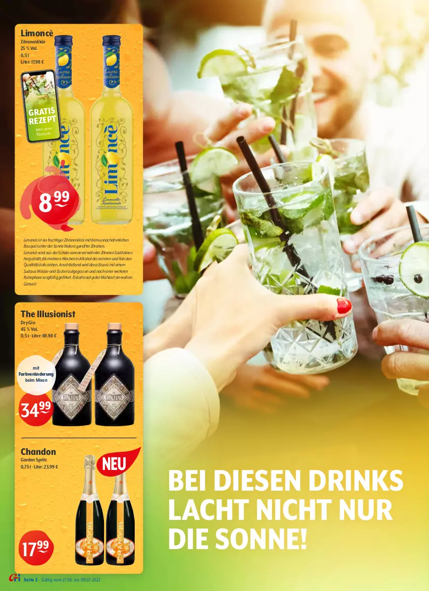 Aktueller Prospekt Getraenke Hoffmann - Prospekte - von 27.06 bis 09.07.2022 - strona 2 - produkty: alkohol, caramel, cocktail, drink, drinks, dry gin, eis, ente, erde, frucht, fruchtsaft, gin, haselnuss, himbeer, likör, limo, mac, Meister, nuss, rezept, rum, rwe, saft, Schal, Schale, sirup, Ti, waldmeister, wasser, zitrone, zitronen, zucker