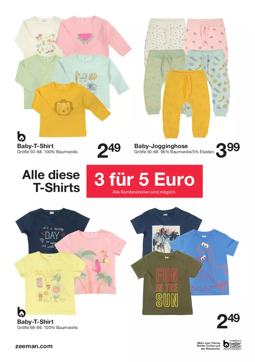 Aktueller Prospekt Zeeman - Prospekte - von 02.04 bis 15.04.2022 - strona 6 - produkty: Bau, baumwolle, bett, gin, hose, Jogginghose, shirt, shirts, T-Shirt, Ti, wolle