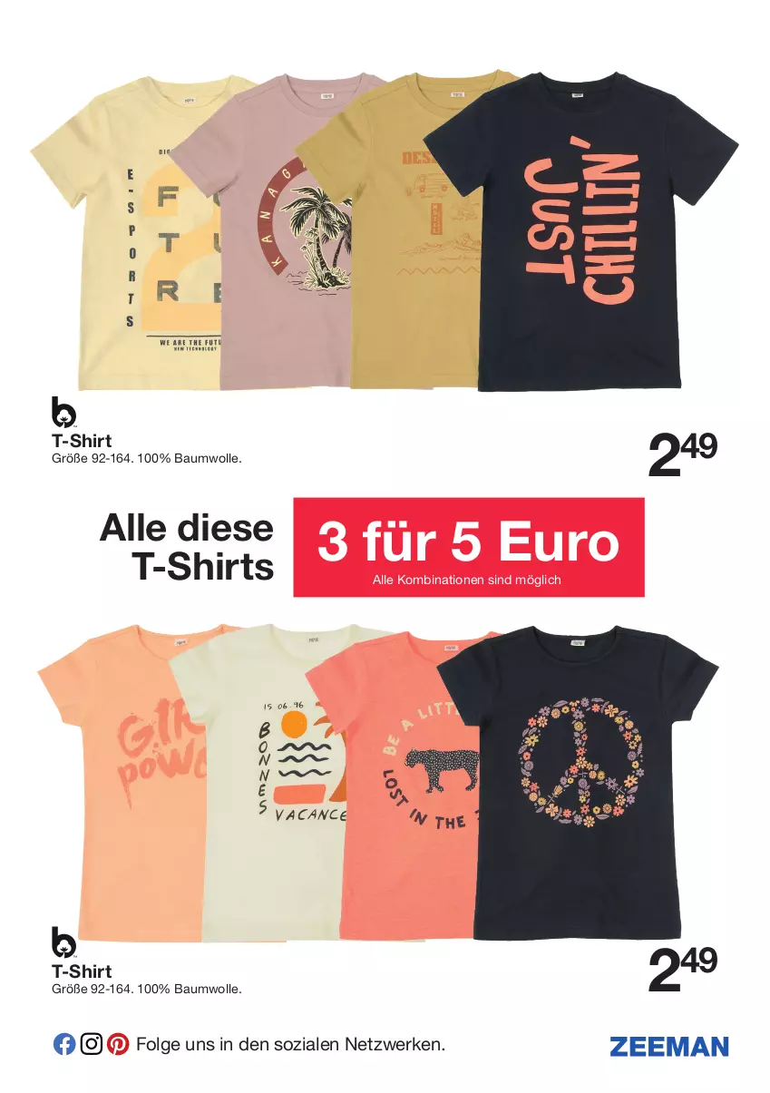 Aktueller Prospekt Zeeman - Prospekte - von 02.04 bis 15.04.2022 - strona 7 - produkty: Bau, baumwolle, LG, shirt, shirts, T-Shirt, Ti, wolle