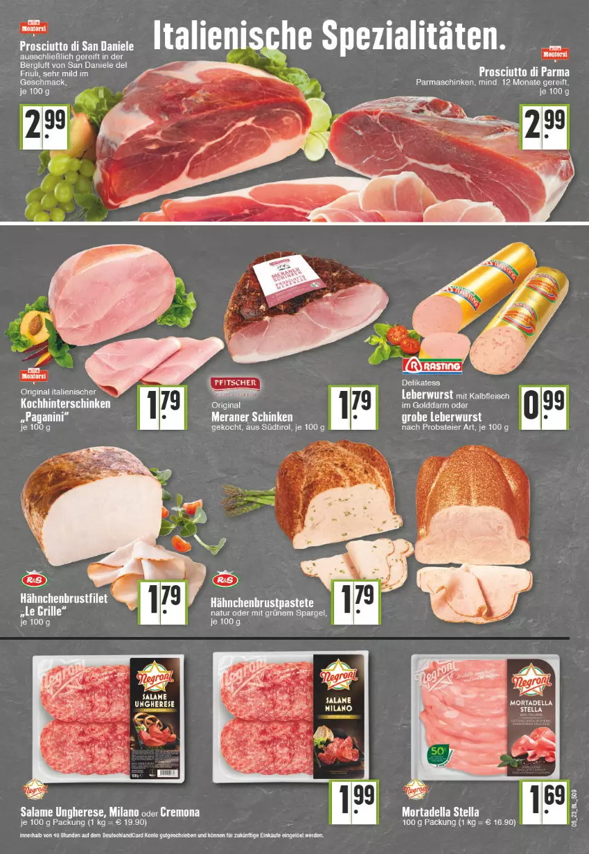 Aktueller Prospekt Edeka - Angebote der Woche - von 30.01 bis 04.02.2023 - strona 9 - produkty: dell, eier, eis, ente, erde, fleisch, gin, Kalbfleisch, leberwurst, mac, mit kalbfleisch, montorsi, mortadella, natur, obst, parmaschinken, schinken, spargel, Spezi, Ti, wurst