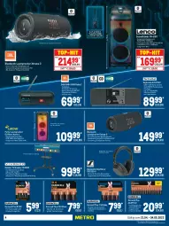 Gazetka promocyjna Metro - Technik Spezial - Gazetka - ważna od 04.05 do 04.05.2022 - strona 4 - produkty: akku, alexa, Bau, bluetooth-lautsprecher, dell, eis, Elektro, elle, jbl, kopfhörer, Lampe, lautsprecher, led-licht, Mode, Radio, Rauch, reis, ring, schirme, Tasche, taschen, taschenlampe, telefon, teller, Ti, top-hit, uhr, usb, wanduhr, wasser, weck
