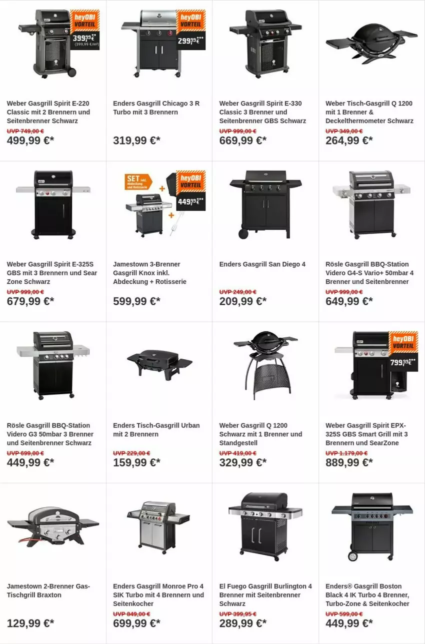 Aktueller Prospekt Obi - Prospekte - von 11.07 bis 19.07.2023 - strona 7 - produkty: decke, Deckel, enders, gasgrill, grill, Kocher, lack, rösle, thermometer, Ti, tisch, tischgrill, weber