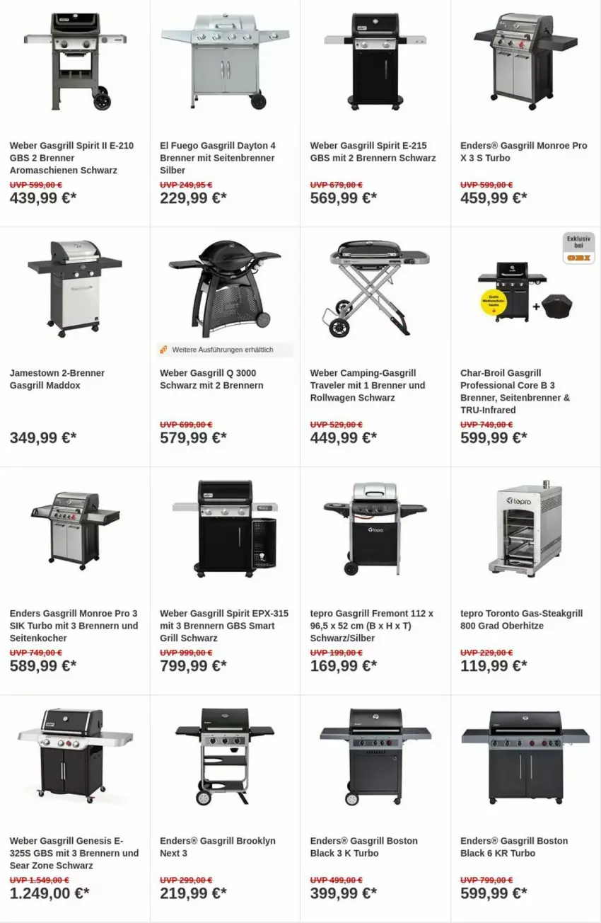 Aktueller Prospekt Obi - Prospekte - von 11.07 bis 19.07.2023 - strona 9 - produkty: char-broil, enders, gasgrill, grill, Kocher, lack, lion, steak, tepro, weber