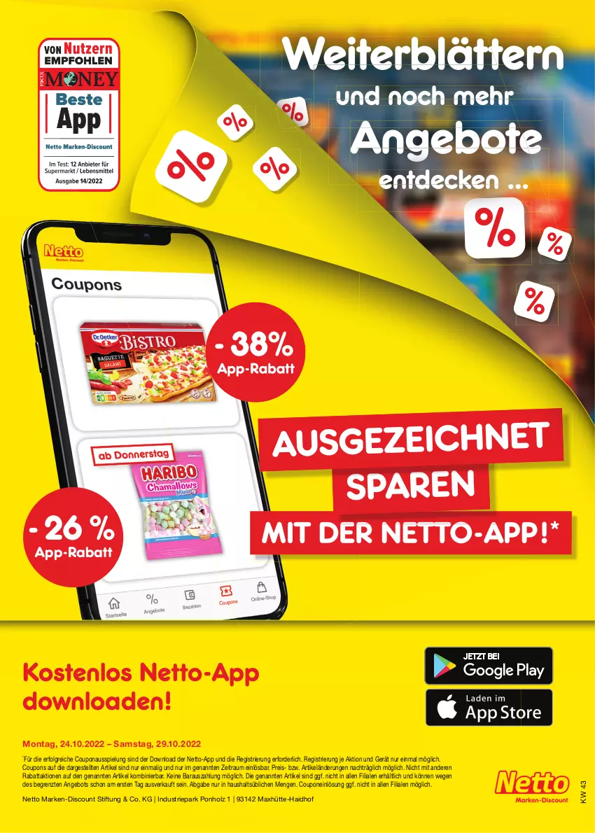 Aktueller Prospekt Netto Marken-Discount - Filial-Angebote - von 24.10 bis 29.10.2022 - strona 41 - produkty: angebot, angebote, coupon, coupons, decke, discount, eis, Holz, LG, marken-discount, reis, Ti, ZTE