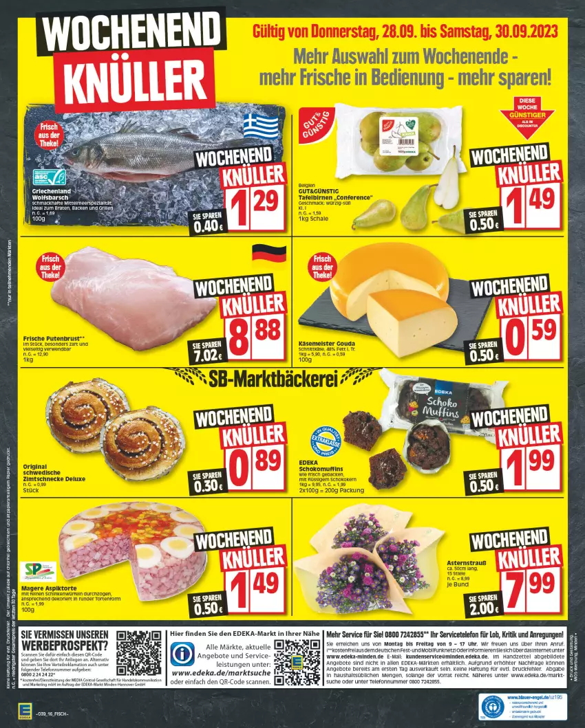 Aktueller Prospekt Edeka - Angebote der Woche - von 25.09 bis 30.09.2023 - strona 16 - produkty: angebot, angebote, deka, eis, elle, fisch, LG, mac, papier, reis, rel, telefon, Ti, uhr, wolfsbarsch, ZTE