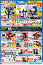 Gazetka promocyjna Norma - Norma - Gazetka - ważna od 09.01 do 09.01.2022 - strona 2 - produkty: abis, adapter, armatur, armaturen, asti, auer, auto, Bandschleifer, Bau, Bebe, Brei, bürste, bürsten, Draht, edelstahl, eis, Elan, Elektro, elle, Farben und Lacke, gin, Holz, kleber, koffer, kraft, Kugel, lack, Lacke, latte, LG, messer, ndk, papier, reis, reiss, rel, Ria, riegel, ring, rwe, sac, säge, schlauch, Schleifpapier, schrauben, Schraubendreher, shake, Spezi, Sport, stuhl, Ti, tisch, Tischkreissäge, wasser, Wasserpumpenzange, werkzeug, Zangen