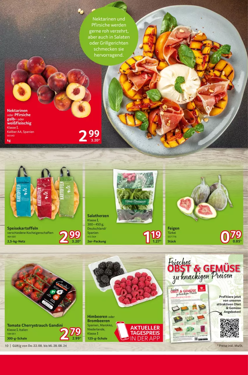 Aktueller Prospekt Selgros - Food - von 22.08 bis 28.08.2024 - strona 10 - produkty: beere, beeren, bett, brombeere, brombeeren, eis, Feigen, fleisch, himbeer, himbeere, himbeeren, kartoffel, kartoffeln, Nektar, nektarinen, nektarinen oder, obst, oder pfirsiche, pfirsich, pfirsiche, Rauch, reis, salat, salatherzen, Schal, Schale, speisekartoffeln, Ti, Tiere, tomate