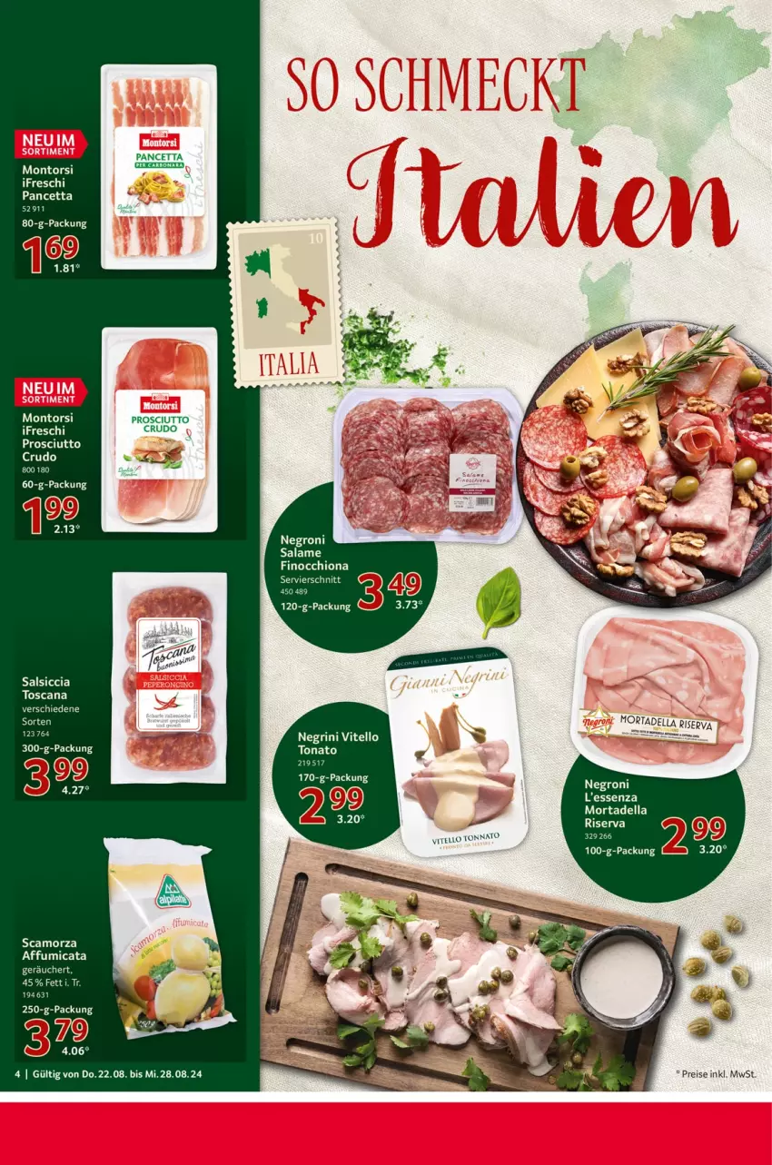 Aktueller Prospekt Selgros - Food - von 22.08 bis 28.08.2024 - strona 4 - produkty: dell, eis, montorsi, mortadella, prosciutto, prosciutto crudo, reis, riserva, Scamorza, tee, Ti