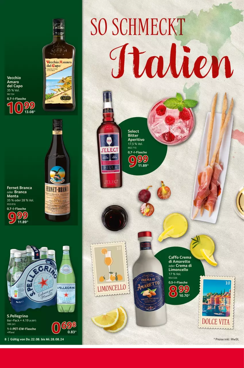 Aktueller Prospekt Selgros - Food - von 22.08 bis 28.08.2024 - strona 8 - produkty: Amaretto, amaro, Amaro del Capo, Cap, eis, elle, flasche, limo, reis, Ti