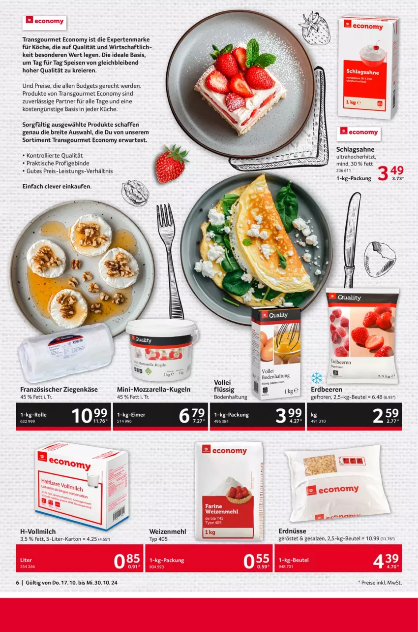 Aktueller Prospekt Selgros - Eigenmarken - von 17.10 bis 30.10.2024 - strona 6 - produkty: beere, beeren, beutel, Brei, eier, eis, erdbeere, erdbeeren, erde, erdnüsse, Käse, küche, Kugel, mehl, milch, mozzarella, reis, rel, sahne, salz, schlagsahne, Ti, tisch, trolli, vollmilch, weizenmehl, ziegenkäse