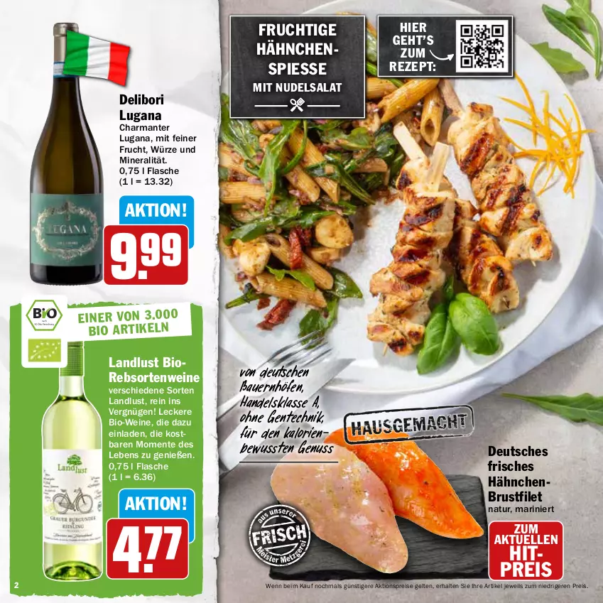 Aktueller Prospekt Hit - Prospekte - von 25.07 bis 20.08.2022 - strona 2 - produkty: aktionspreis, auer, Bau, Bauer, bio, Bio-Wein, brustfilet, eis, elle, ente, filet, flasche, frucht, hähnchenbrust, hähnchenbrustfilet, harman, natur, nudel, nudelsalat, nuss, rebsortenweine, reis, rezept, salat, Ti, wein, weine