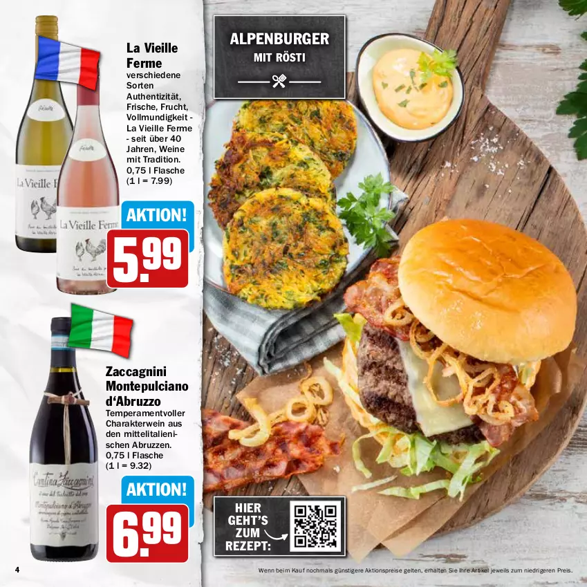 Aktueller Prospekt Hit - Prospekte - von 25.07 bis 20.08.2022 - strona 4 - produkty: ACC, aktionspreis, burger, eis, flasche, frucht, monte, Montepulciano, reis, rezept, rwe, Ti, wein, weine