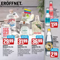 Gazetka promocyjna Hit - Prospekte - Gazetka - ważna od 20.08 do 20.08.2022 - strona 23 - produkty: Blüte, dry gin, Elefant, elle, flasche, getränk, getränke, gin, kräuter, london dry, london dry gin, teller, thomas henry, Ti, tisch