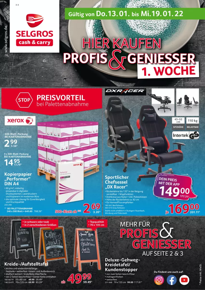 Aktueller Prospekt Selgros - Vorschau:
            Nonfood - von 13.01 bis 19.01.2022 - strona 1 - produkty: acer, drucker, ente, Holz, intertek, Kette, kissen, kopierpapier, Kreide, Laserdrucker, LG, Mode, office, Palette, papier, rückenlehne, Sitzhöhe, Sport, Ti, topper, ZTE