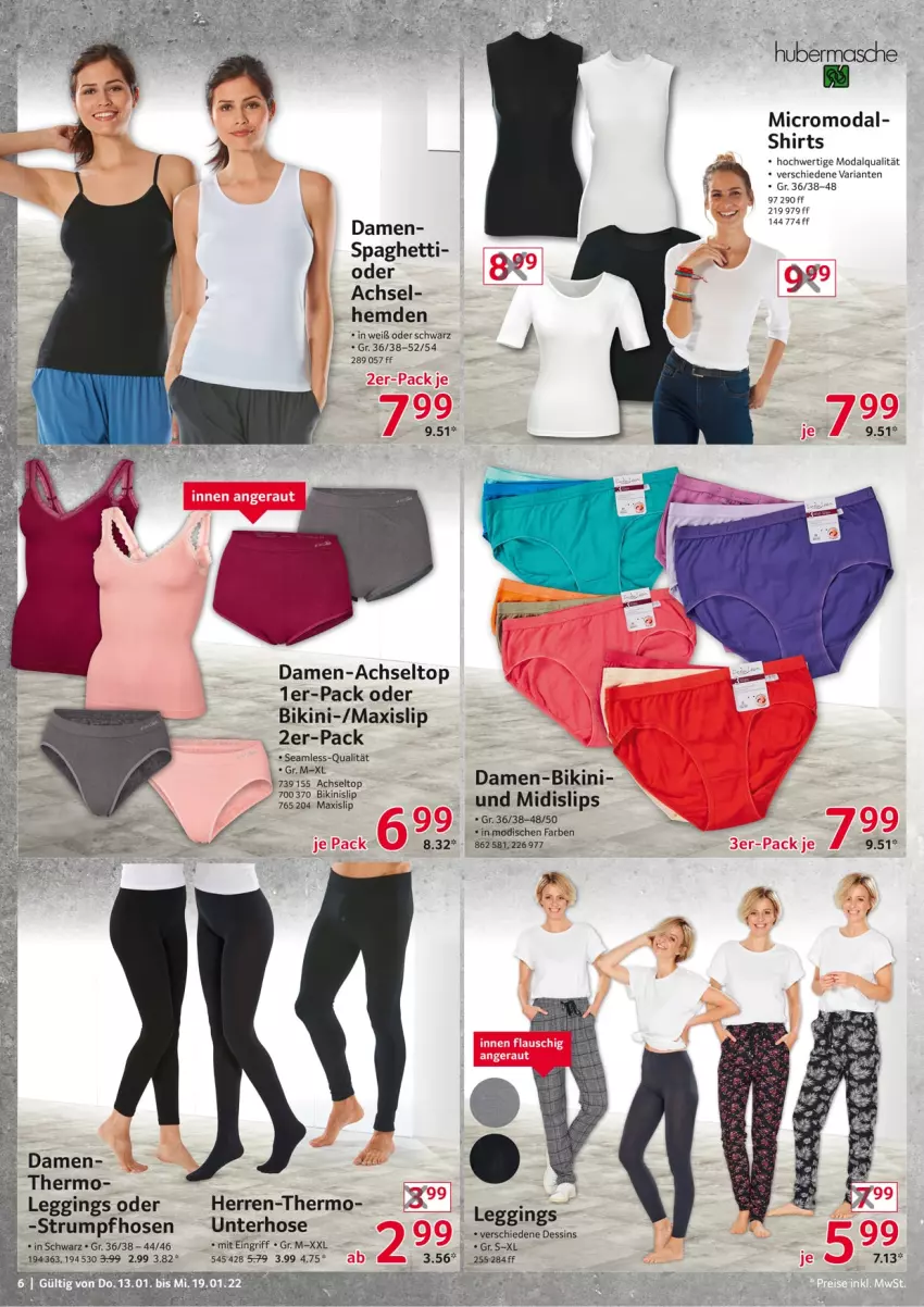 Aktueller Prospekt Selgros - Vorschau:
            Nonfood - von 13.01 bis 19.01.2022 - strona 6 - produkty: bikini, gin, hemd, hemden, hose, hosen, leggings, Ria, rum, shirt, shirts, slip, slips, spaghetti, Strumpfhose, Ti