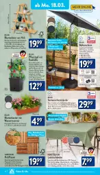 Gazetka promocyjna Aldi Nord - Von Montag - Gazetka - ważna od 23.03 do 23.03.2024 - strona 14 - produkty: aldi, Bau, blume, blumen, chili, decke, dell, elle, Germ, gin, Holz, lack, lebensmittel, messer, Mode, natur, paprika, pflanze, pflanzen, Pflanztopf, regal, Ria, schirme, schirmständer, sonnenschirm, Ti, tisch, tischdecke, tomate, tomaten, topf, uv-schutz, wasser, ZTE