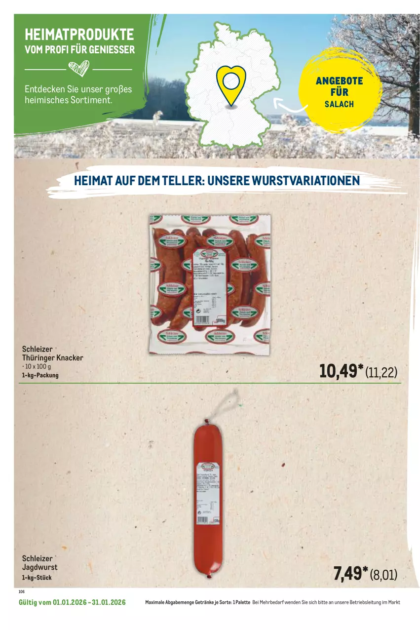 Aktueller Prospekt Metro - Regionaler Flyer - Seite 48 - von 01.01 bis 31.01.2026 - strona 116 - produkty: angebot, angebote, decke, elle, getränk, getränke, jagdwurst, knacker, Palette, Ria, ring, teller, Ti, wurst