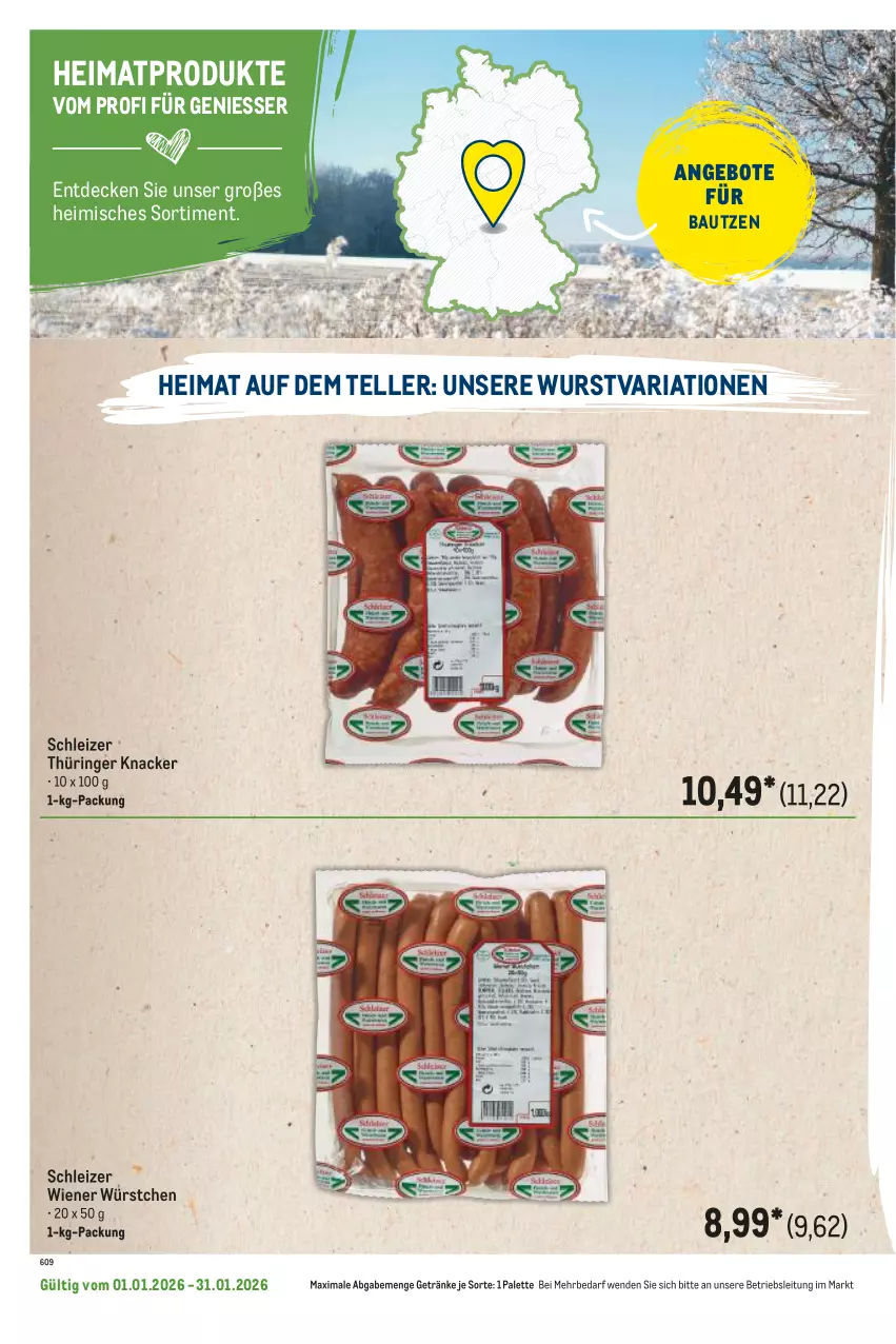 Aktueller Prospekt Metro - Regionaler Flyer - Seite 48 - von 01.01 bis 31.01.2026 - strona 120 - produkty: angebot, angebote, Bau, decke, elle, getränk, getränke, knacker, Palette, Ria, ring, teller, Ti, wiener, wiener würstchen, wurst, würstchen