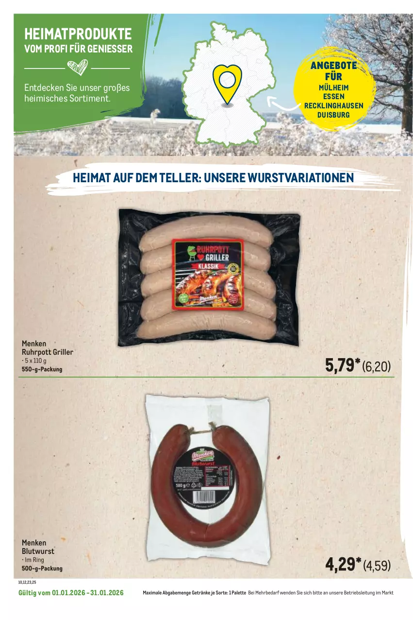 Aktueller Prospekt Metro - Regionaler Flyer - Seite 48 - von 01.01 bis 31.01.2026 - strona 20 - produkty: angebot, angebote, decke, elle, getränk, getränke, grill, Palette, Ria, ring, teller, Ti, uhr, wurst
