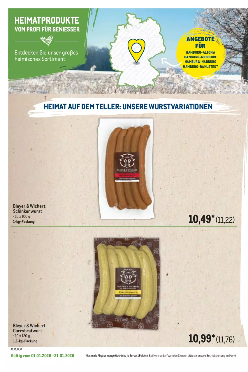 Aktueller Prospekt Metro - Regionaler Flyer - Seite 48 - von 01.01 bis 31.01.2026 - strona 26 - produkty: angebot, angebote, bley, curry, decke, elle, getränk, getränke, Palette, Ria, schinken, schinkenwurst, teller, Ti, wurst
