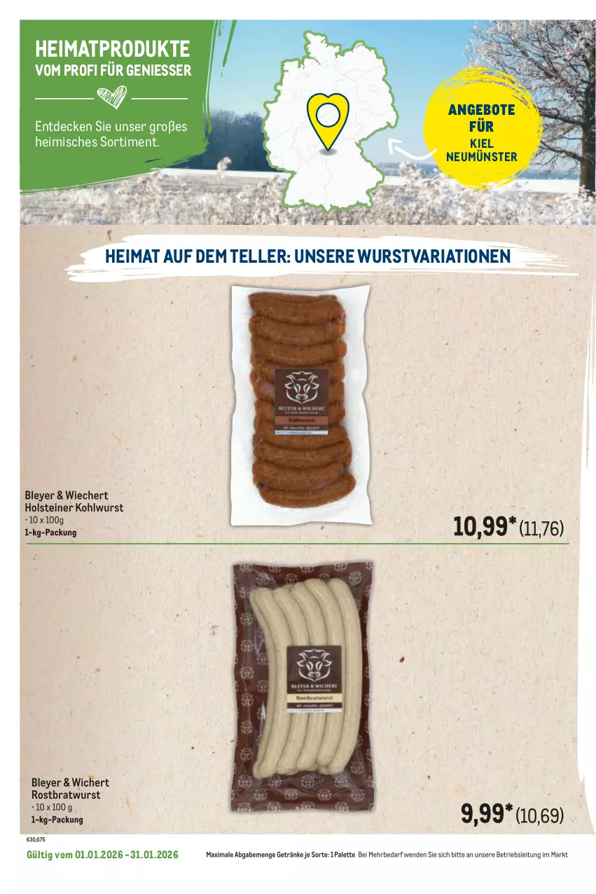 Aktueller Prospekt Metro - Regionaler Flyer - Seite 48 - von 01.01 bis 31.01.2026 - strona 30 - produkty: angebot, angebote, bley, bratwurst, decke, elle, getränk, getränke, holsteiner, Palette, Ria, rostbratwurst, steiner, teller, Ti, wurst