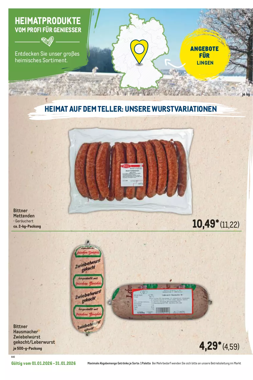 Aktueller Prospekt Metro - Regionaler Flyer - Seite 48 - von 01.01 bis 31.01.2026 - strona 32 - produkty: angebot, angebote, decke, elle, getränk, getränke, Hausmacher, leberwurst, mac, Mett, metten, Mettenden, Palette, Ria, teller, Ti, wurst, zwiebel