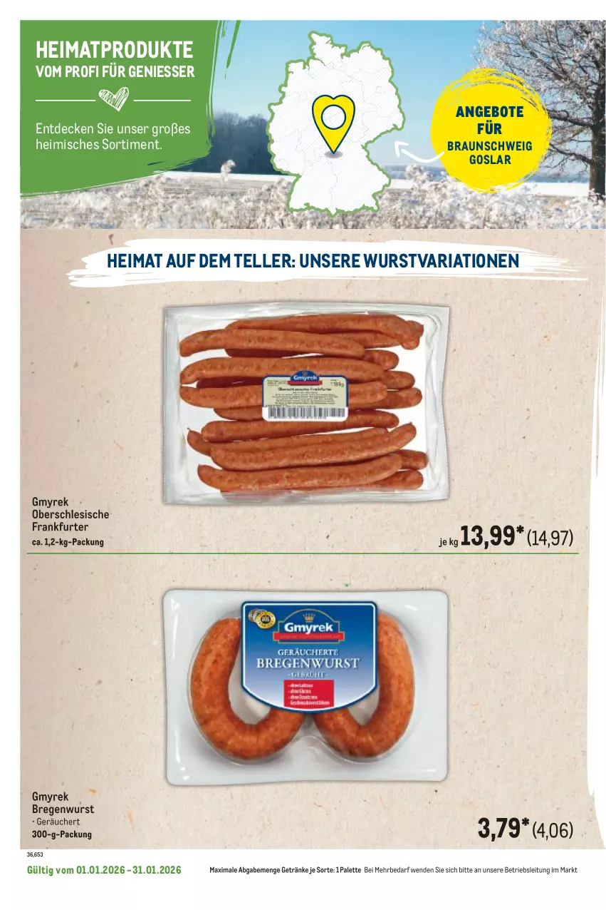 Aktueller Prospekt Metro - Regionaler Flyer - Seite 48 - von 01.01 bis 31.01.2026 - strona 40 - produkty: angebot, angebote, braun, decke, elle, frankfurter, getränk, getränke, Palette, Ria, teller, Ti, wurst