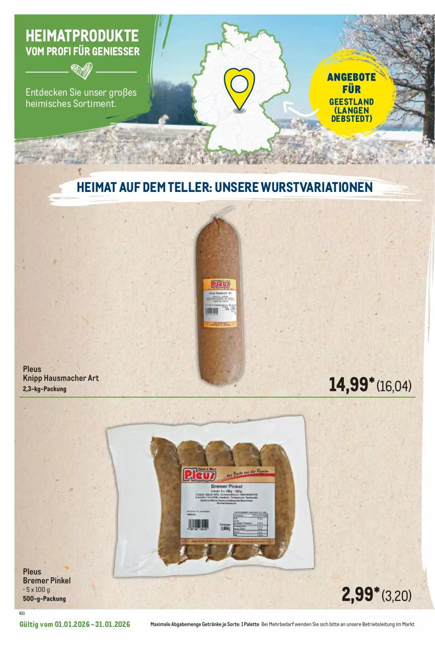 Aktueller Prospekt Metro - Regionaler Flyer - Seite 48 - von 01.01 bis 31.01.2026 - strona 46 - produkty: angebot, angebote, decke, elle, getränk, getränke, Hausmacher, mac, Palette, Ria, teller, Ti, wurst