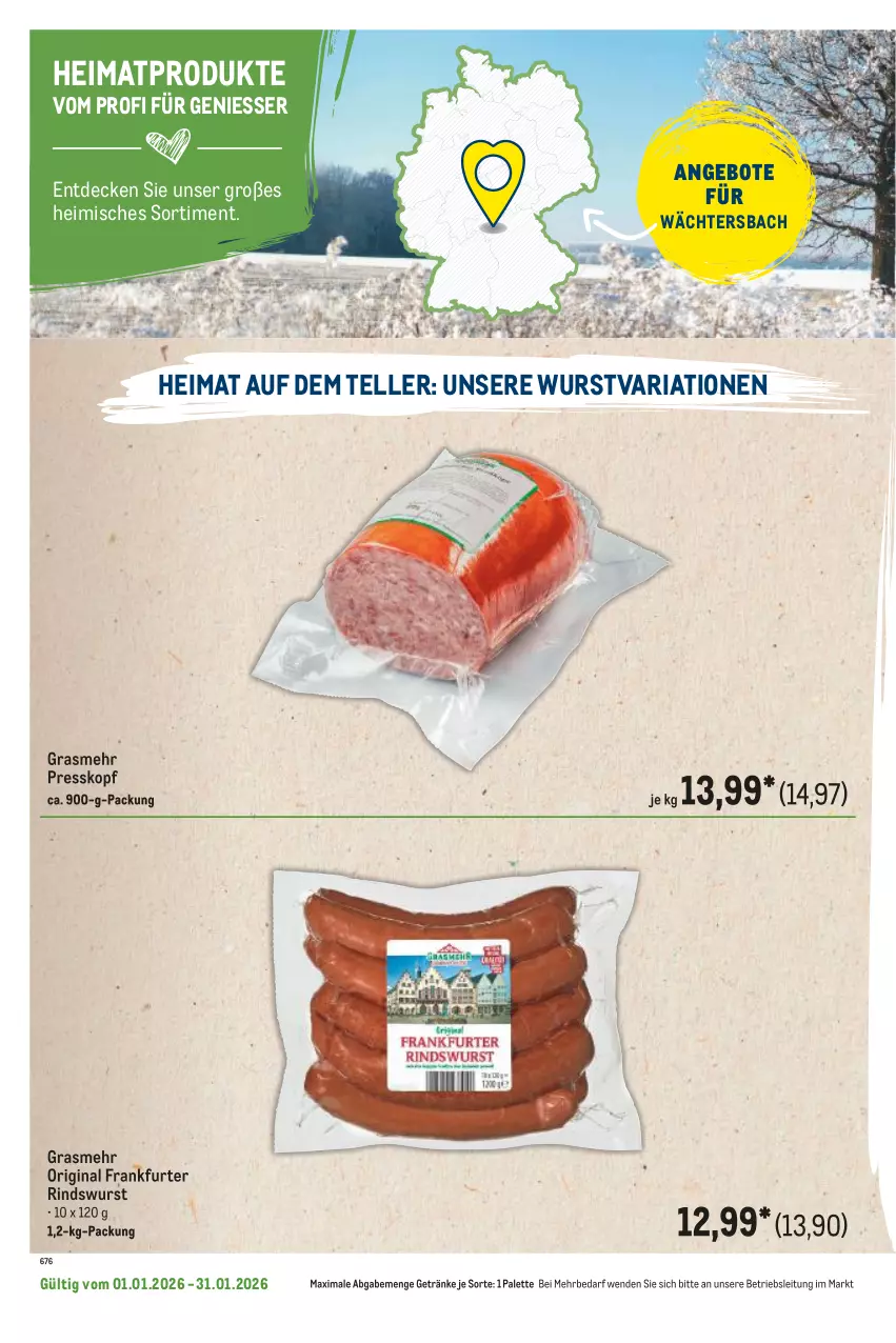 Aktueller Prospekt Metro - Regionaler Flyer - Seite 48 - von 01.01 bis 31.01.2026 - strona 60 - produkty: angebot, angebote, decke, elle, frankfurter, getränk, getränke, gin, Palette, Ria, rind, teller, Ti, wurst