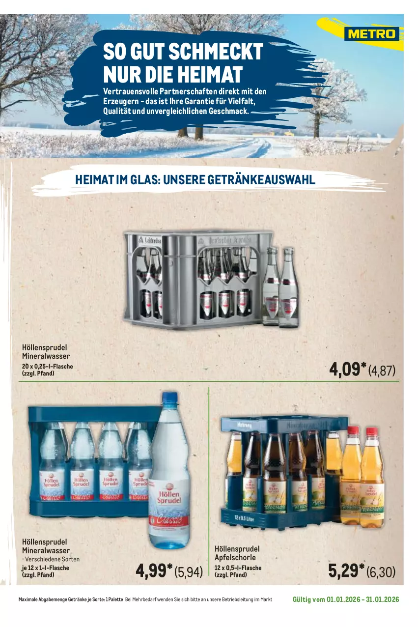 Aktueller Prospekt Metro - Regionaler Flyer - Seite 48 - von 01.01 bis 31.01.2026 - strona 67 - produkty: Alwa, apfel, Apfelschorle, flasche, getränk, getränke, mac, mineralwasser, Palette, schorle, Sprudel, Ti, wasser