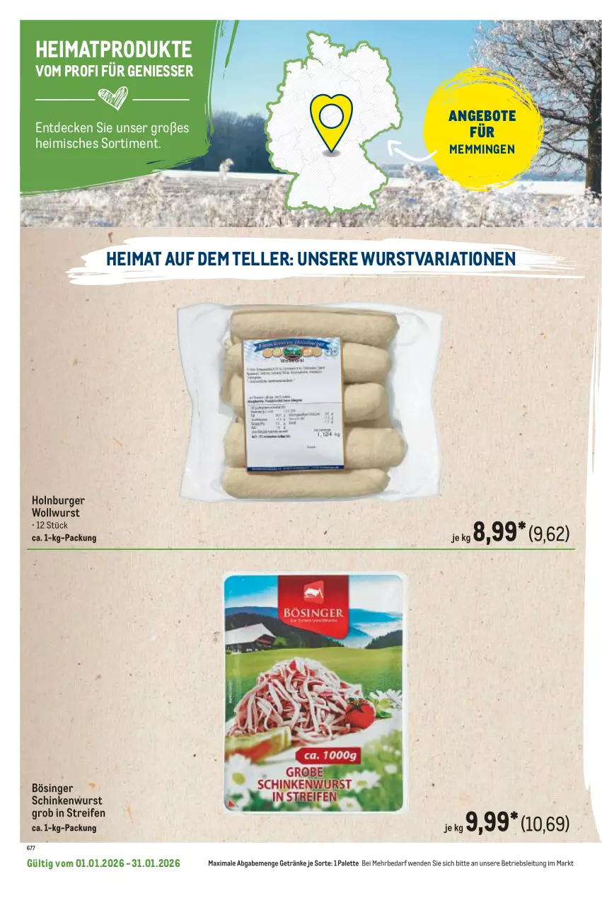 Aktueller Prospekt Metro - Regionaler Flyer - Seite 48 - von 01.01 bis 31.01.2026 - strona 68 - produkty: angebot, angebote, burger, decke, elle, emmi, getränk, getränke, Palette, reifen, Ria, schinken, schinkenwurst, teller, Ti, wurst