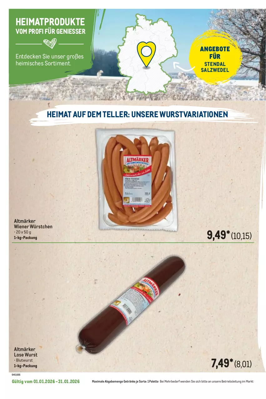 Aktueller Prospekt Metro - Regionaler Flyer - Seite 48 - von 01.01 bis 31.01.2026 - strona 78 - produkty: angebot, angebote, decke, elle, getränk, getränke, Palette, Ria, salz, teller, Ti, wedel, wiener, wiener würstchen, wurst, würstchen