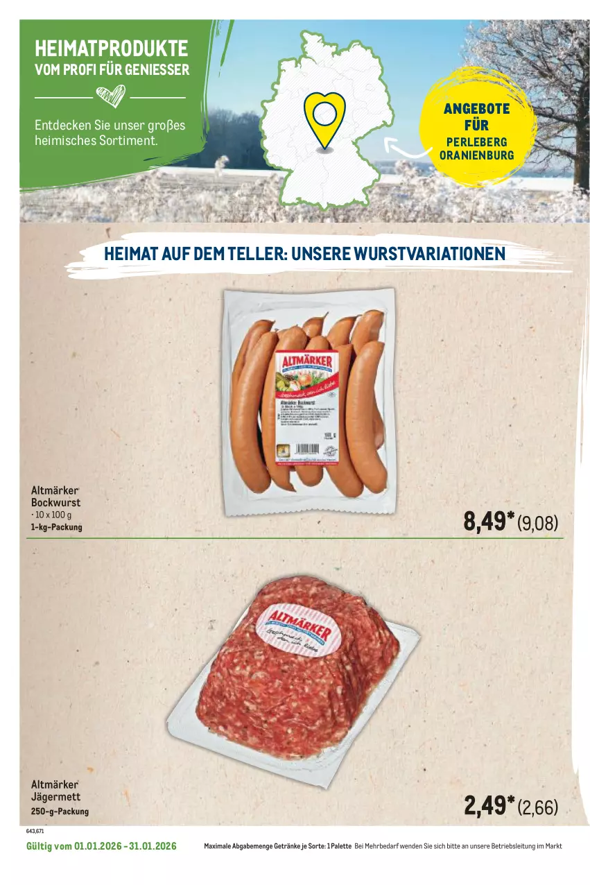 Aktueller Prospekt Metro - Regionaler Flyer - Seite 48 - von 01.01 bis 31.01.2026 - strona 80 - produkty: angebot, angebote, bockwurst, decke, elle, Germ, getränk, getränke, Mett, Palette, Ria, teller, Ti, wurst