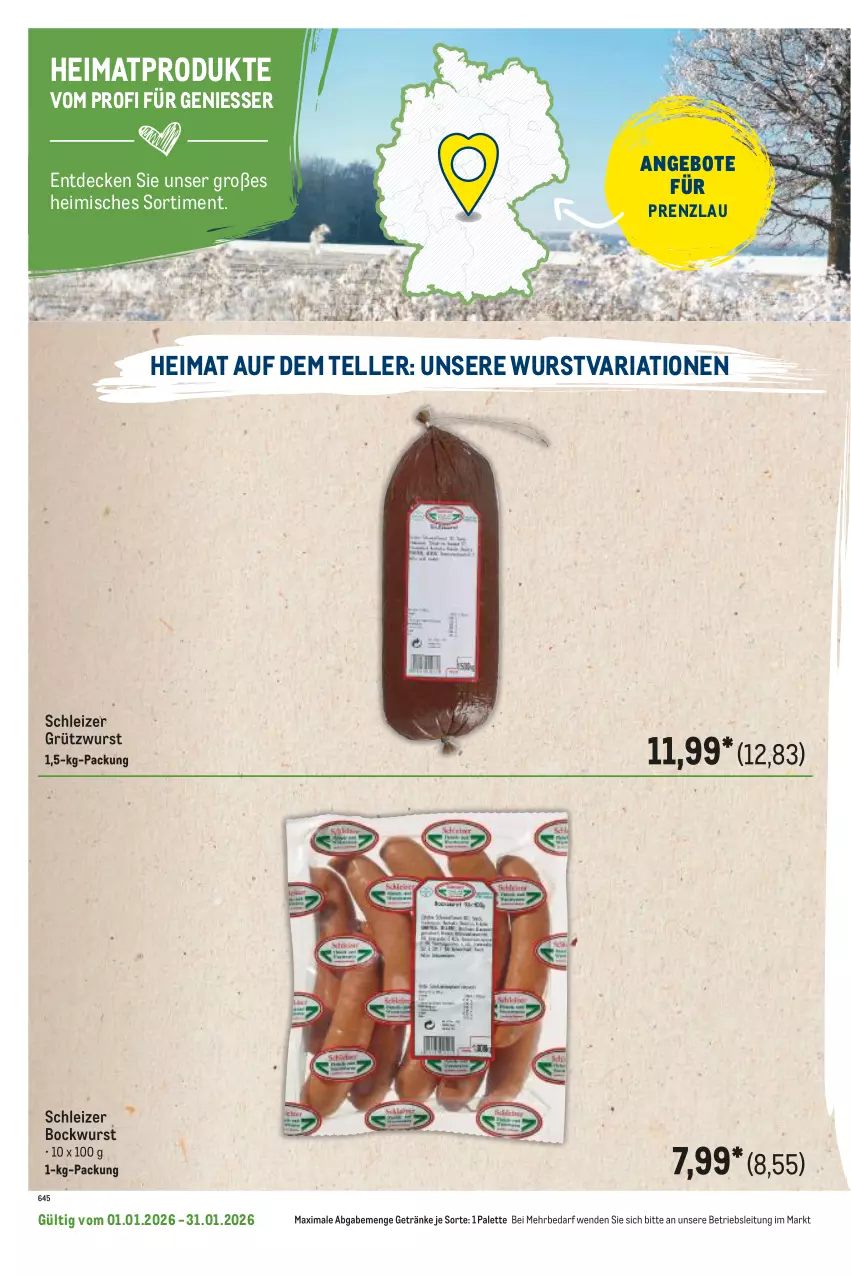 Aktueller Prospekt Metro - Regionaler Flyer - Seite 48 - von 01.01 bis 31.01.2026 - strona 82 - produkty: angebot, angebote, bockwurst, decke, elle, getränk, getränke, Palette, Ria, teller, Ti, wurst