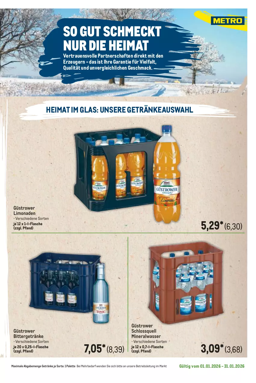 Aktueller Prospekt Metro - Regionaler Flyer - Seite 48 - von 01.01 bis 31.01.2026 - strona 83 - produkty: Alwa, flasche, getränk, getränke, limo, limonade, limonaden, mac, mineralwasser, Palette, Ti, wasser