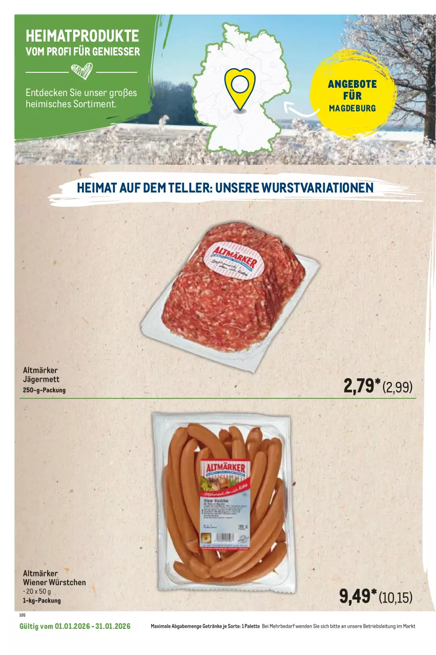 Aktueller Prospekt Metro - Regionaler Flyer - Seite 48 - von 01.01 bis 31.01.2026 - strona 96 - produkty: angebot, angebote, decke, elle, Germ, getränk, getränke, Mett, Palette, Ria, teller, Ti, wiener, wiener würstchen, wurst, würstchen