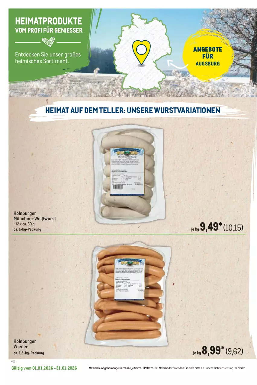 Aktueller Prospekt Metro - Regionaler Flyer - Seite 48 - von 01.01 bis 31.01.2026 - strona 98 - produkty: angebot, angebote, burger, decke, elle, getränk, getränke, Palette, Ria, teller, Ti, Weißwurst, wiener, wurst