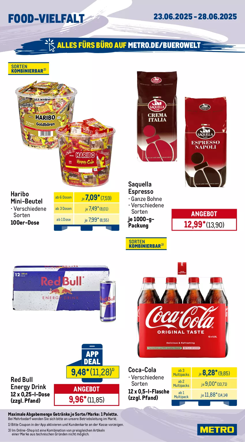 Aktueller Prospekt Metro - Wochen-Angebote Gastro - von 23.06 bis 28.06.2025 - strona 13 - produkty: angebot, beutel, bohne, braten, Brühe, coca-cola, cola, coupon, drink, eintöpfe, eis, energy drink, erasco, espresso, flasche, Gemüsebrühe, getränk, getränke, haribo, knorr, kölln, maggi, Metro, müsli, Palette, red bull, reis, Ti