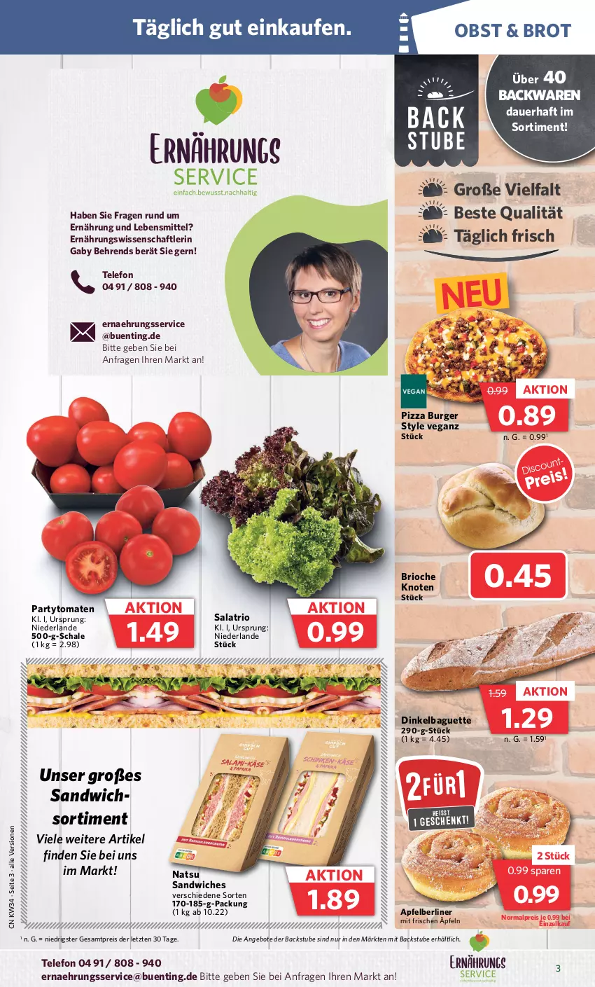 Aktueller Prospekt Combi - Prospekte - von 21.08 bis 26.08.2023 - strona 3 - produkty: angebot, angebote, apfel, auer, backwaren, baguette, berliner, brot, burger, eis, gsw, lebensmittel, obst, pizza, reis, salat, sandwich, Schal, Schale, stube, telefon, Ti, tomate, tomaten, ZTE