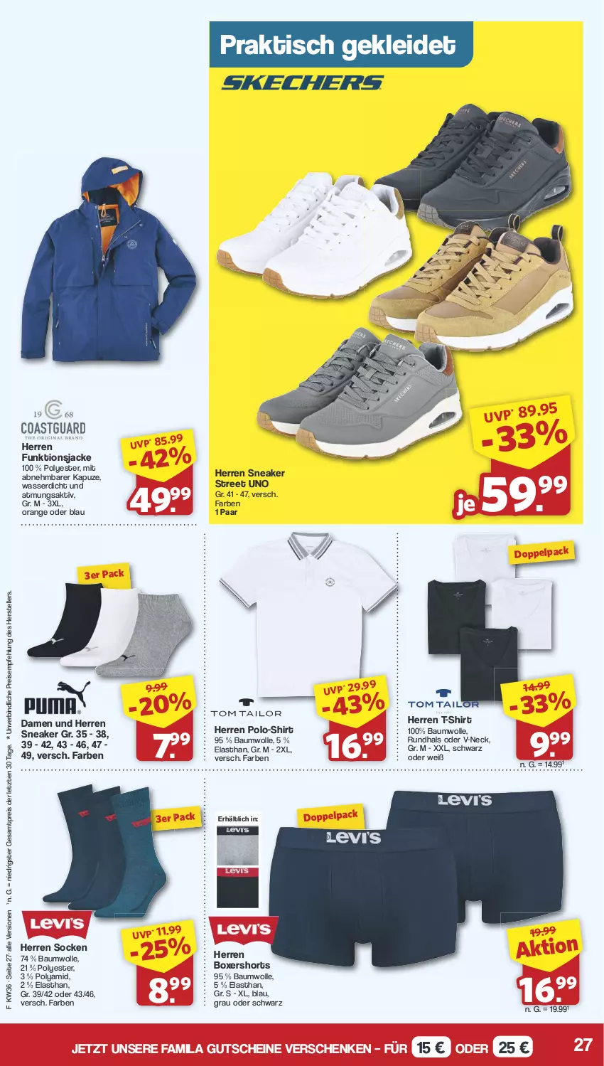 Aktueller Prospekt Famila - Prospekte - von 02.09 bis 07.09.2024 - strona 27 - produkty: Bau, baumwolle, eis, elle, gutschein, gutscheine, Jacke, kleid, orange, Polo-Shirt, reis, shirt, shorts, sneaker, socken, T-Shirt, teller, Ti, tisch, wasser, wolle, ZTE