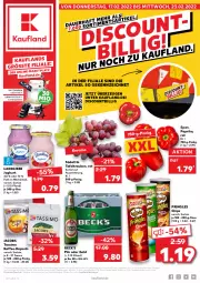 Gazetka promocyjna Kaufland - Gazetka - ważna od 23.02 do 23.02.2022 - strona 1 - produkty: angebot, angebote, beck's, chips, discount, jacobs, jacobs tassimo, joghur, joghurt, kaffee, kaffee-kapseln, landliebe, landliebe joghurt, milch, paprika, pils, pringles, ring, sim, tafeltrauben, tasse, tassimo, Ti, trauben, ZTE