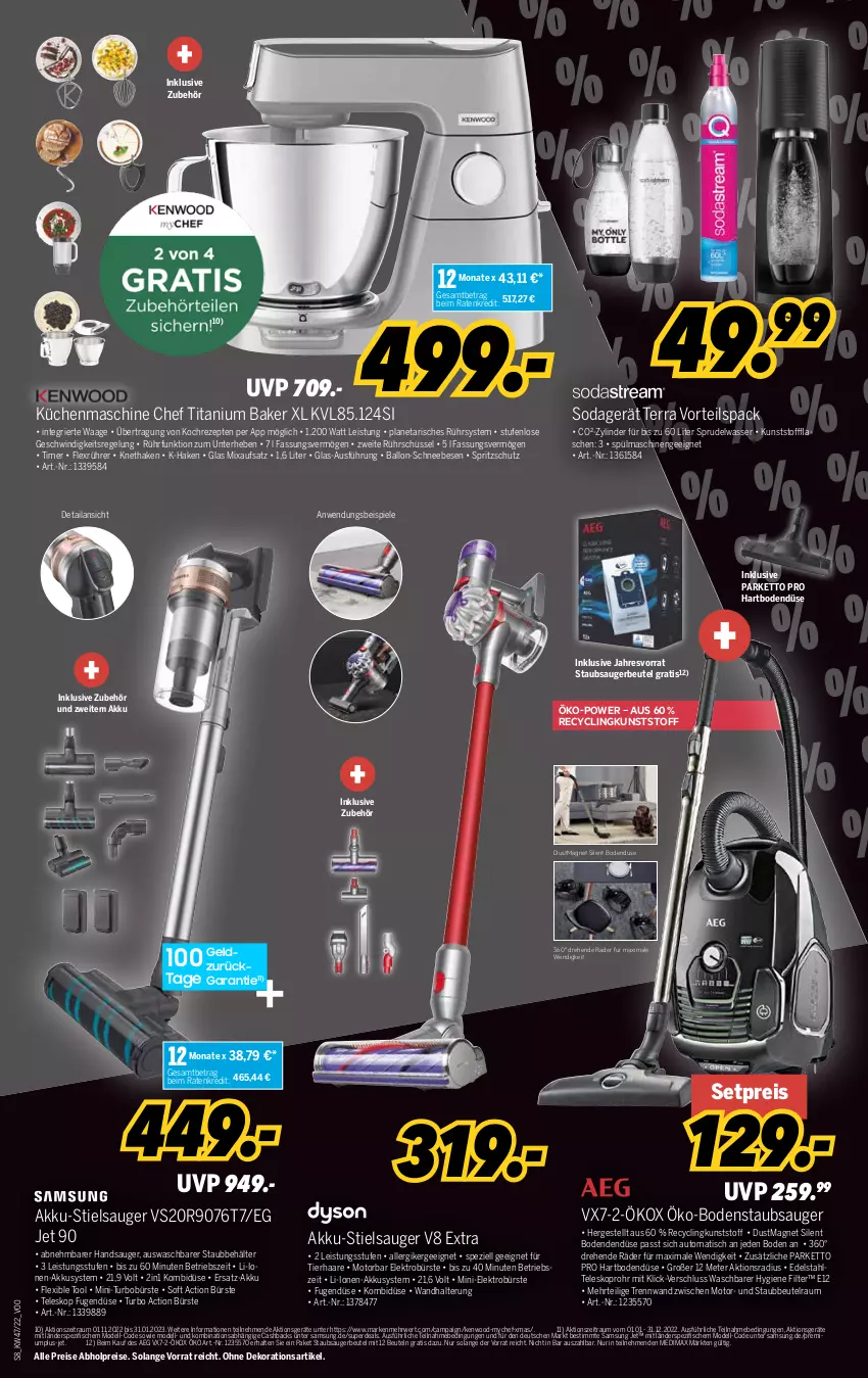 Aktueller Prospekt Medimax - MEDIMAX Prospekt KW47 2022 - von 18.11 bis 24.11.2022 - strona 8 - produkty: abholpreise, aeg, akku, auto, ball, Behälter, beutel, bodenstaubsauger, bürste, Clin, dekoration, dell, edelstahl, eis, Elektro, erde, Ergee, fisch, fische, flasche, küche, Küchen, küchenmaschine, Mixa, Mode, reis, rezept, rezepte, Rührschüssel, rwe, Samsung, Schneebesen, schüssel, Soda, Spezi, Spiele, Spritzschutz, Sprudel, spülmaschinen, staubbeutel, staubsauger, staubsaugerbeutel, Stielsauger, Teleskop, Ti, timer, tisch, Waage, wandhalterung, wasser, xmas