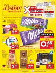 Gazetka promocyjna Netto Marken-Discount - Filial-Angebote - Gazetka - ważna od 28.10 do 28.10.2023 - strona 1 - produkty: angebot, bestpreis, bohne, bohnen, caffè crema, eis, espresso, fleisch, hackfleisch, hackfleisch gemischt, hasseröder, käfer, kaffee, kaffeebohnen, kartoffel, kartoffeln, lungo, milch, milka, milka schokolade, Müller, ndk, oder espresso, pfanni, pils, premium pils, reis, rind, schoko, schokolade, schwein, speisekartoffeln, Ti, wein, ZTE