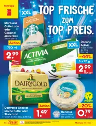 Gazetka promocyjna Netto Marken-Discount - Filial-Angebote - Gazetka - ważna od 28.10 do 28.10.2023 - strona 14 - produkty: ACC, activia, bestpreis, butter, caffe, caramel, chia, Dairygold, danone, danone activia, eis, gin, hummus, irische butter, kühlregal, latte, mac, macchiato, ndk, regal, reis, starbucks, Streichzart, Ti