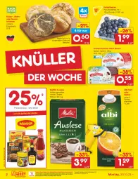 Gazetka promocyjna Netto Marken-Discount - Filial-Angebote - Gazetka - ważna od 28.10 do 28.10.2023 - strona 2 - produkty: angebot, backofen, beere, beeren, bestpreis, brötchen, eis, heidelbeere, heidelbeeren, kaffee, Kaiser, leckermäulchen, melitta, milch, ndk, Nektar, Ofen, quark, reis, saft, Schal, Schale, sesam, Ti