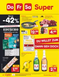 Gazetka promocyjna Netto Marken-Discount - Filial-Angebote - Gazetka - ważna od 28.10 do 28.10.2023 - strona 32 - produkty: bestpreis, bohne, bratpfanne, caffe, eduscho, eis, ferrero, filterkaffee, giotto, gulasch, herdarten, kaffee, mm extra, ndk, pfanne, reis, rind, schwein, schwein und rind, sekt, spülmaschinen, Ti, vom schwein und rind, wein